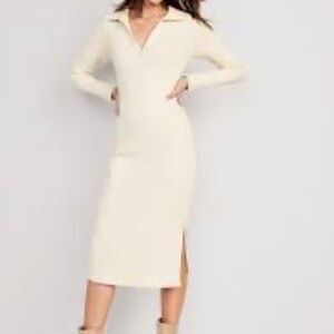 Knit Dress long sleeved with slit